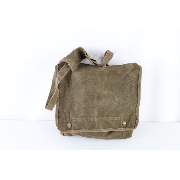 Vintage 60s Vietnam War Thrashed Canvas Case Maps and Photograph Crossbody Bag